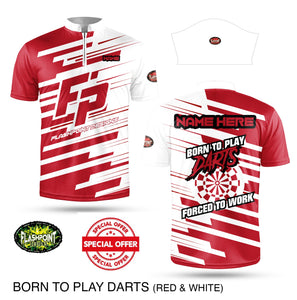 Born To Play Darts - Red & White - Personalized