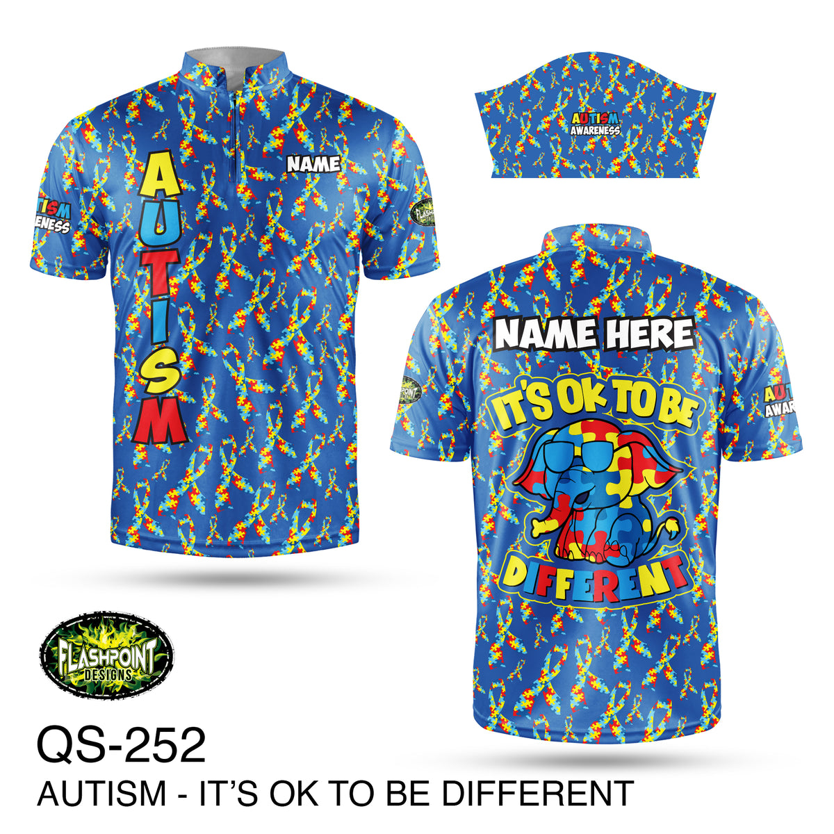QS252 - Autism - It's OK To Be Different - Personalized Jersey