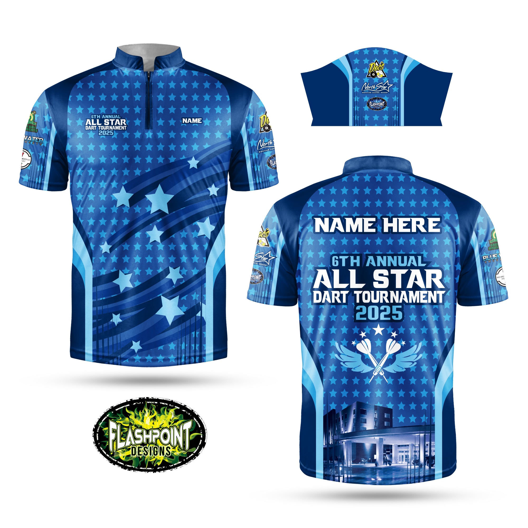 All Star Dart Tournament Jersey 2025 Blue FLASHPOINT DESIGNS