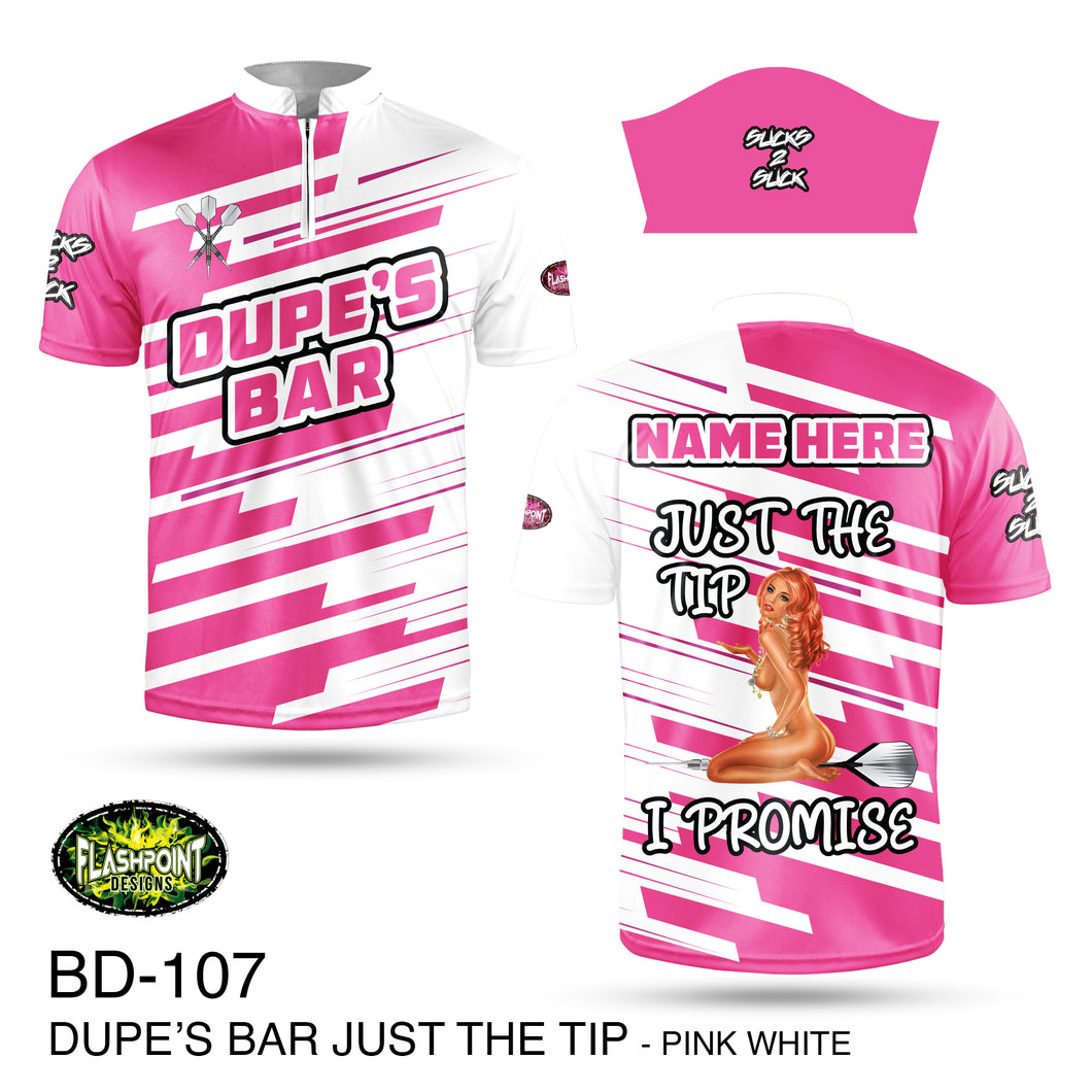 DB107 Dupes Bar Just The Tip Pink White - Personalized