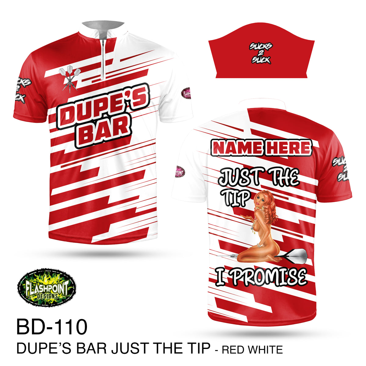 BD110 Dupes Bar Just The Tip Red White - Personalized – FLASHPOINT DESIGNS