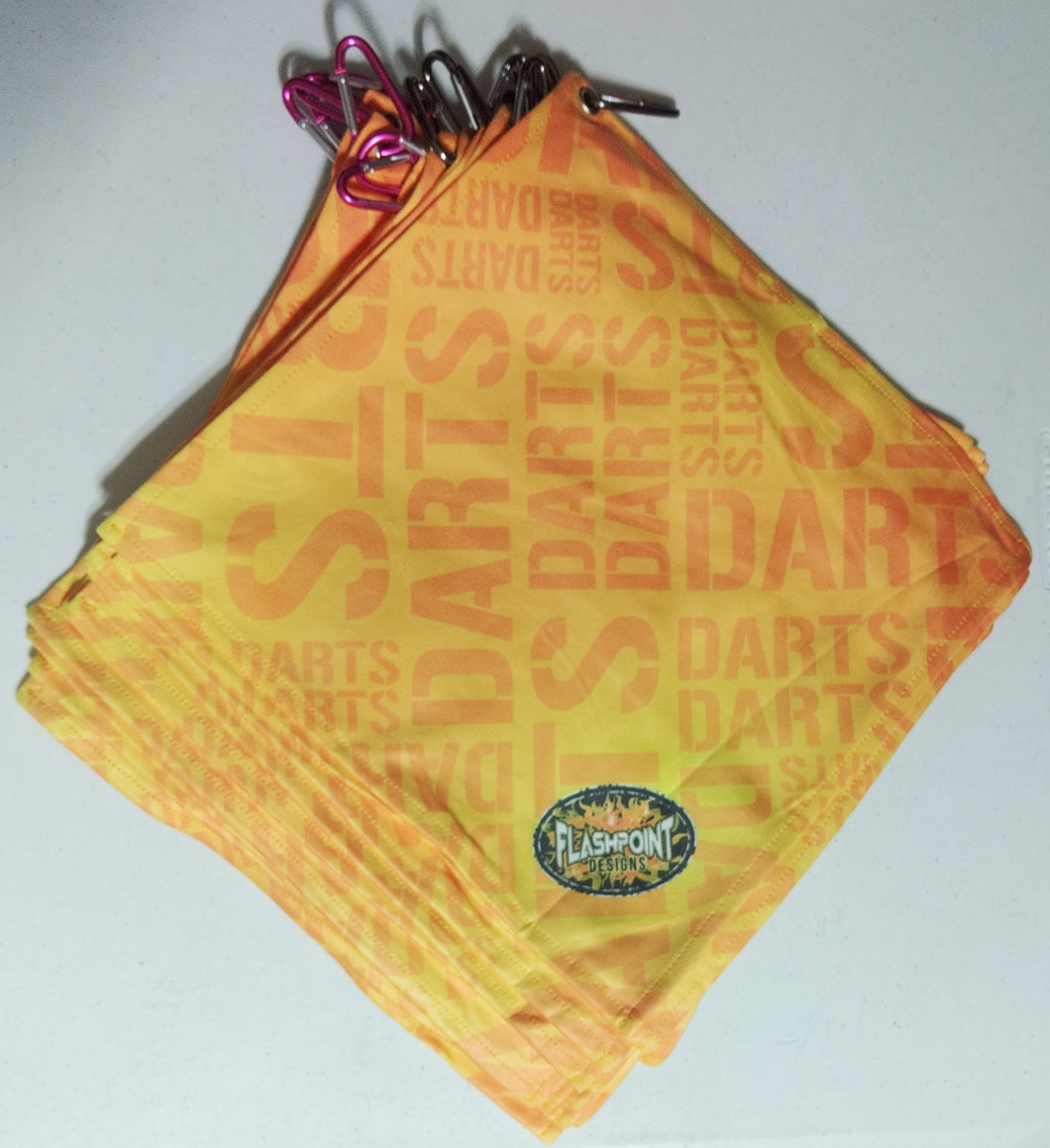 RTS - Dart Towel - Orange Darts -  Free Shipping!