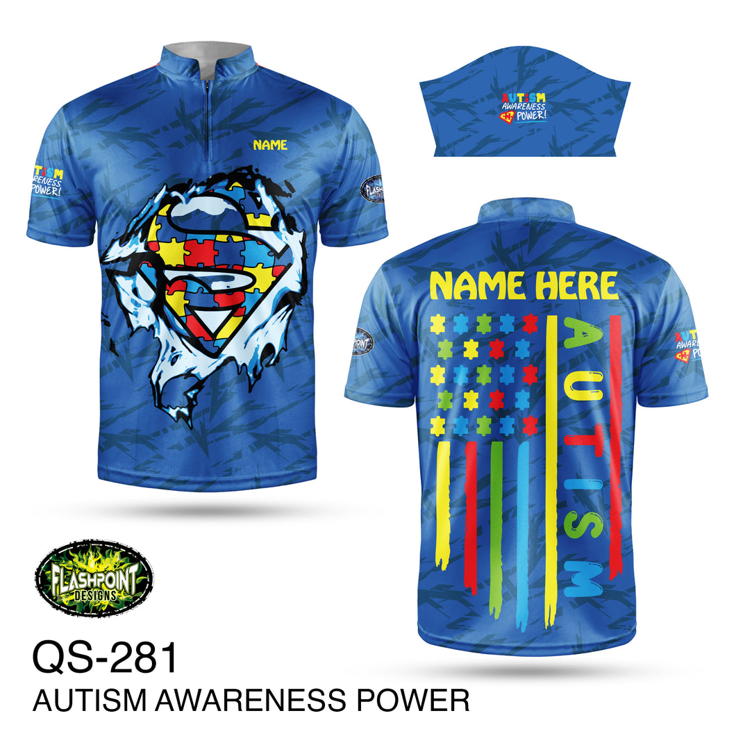 QS281 Autism Awareness Power - Personalized Jersey