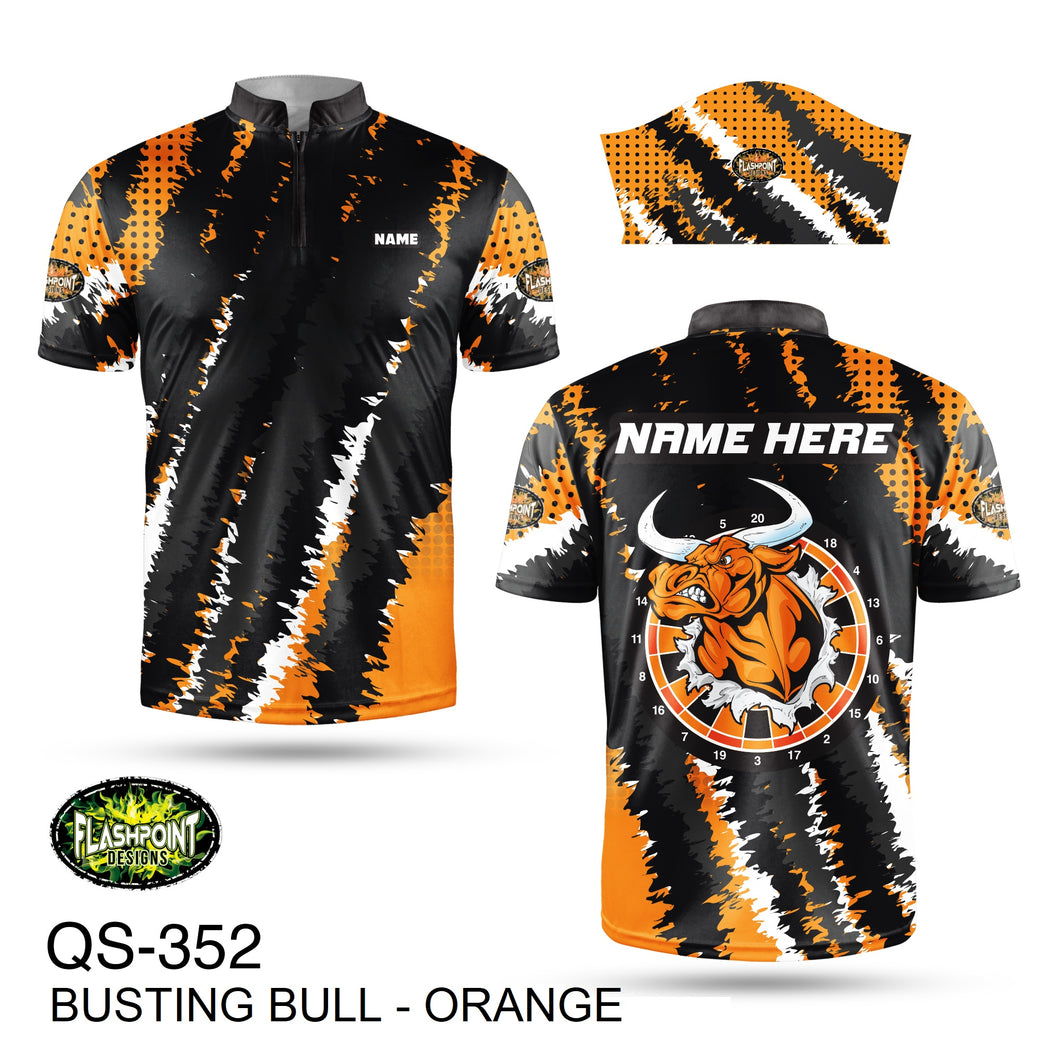 QS352 Busting Bull Orange - Personalized Jersey