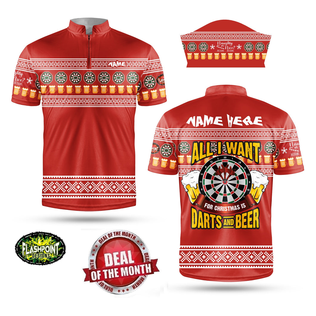 Monthly Special - Christmas Darts & Beer Red - Personalized