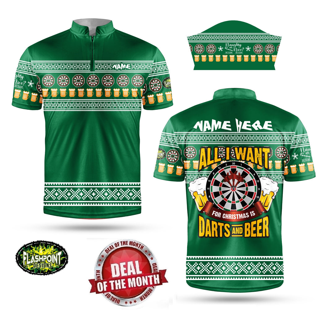 Monthly Special - Christmas Darts & Beer Green - Personalized