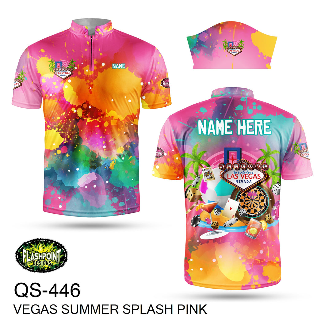 QS446  Vegas Summer Splash Pink - Personalized