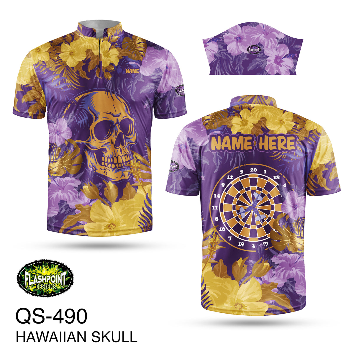 QS490 Hawaiian Skull - Personalized – FLASHPOINT DESIGNS
