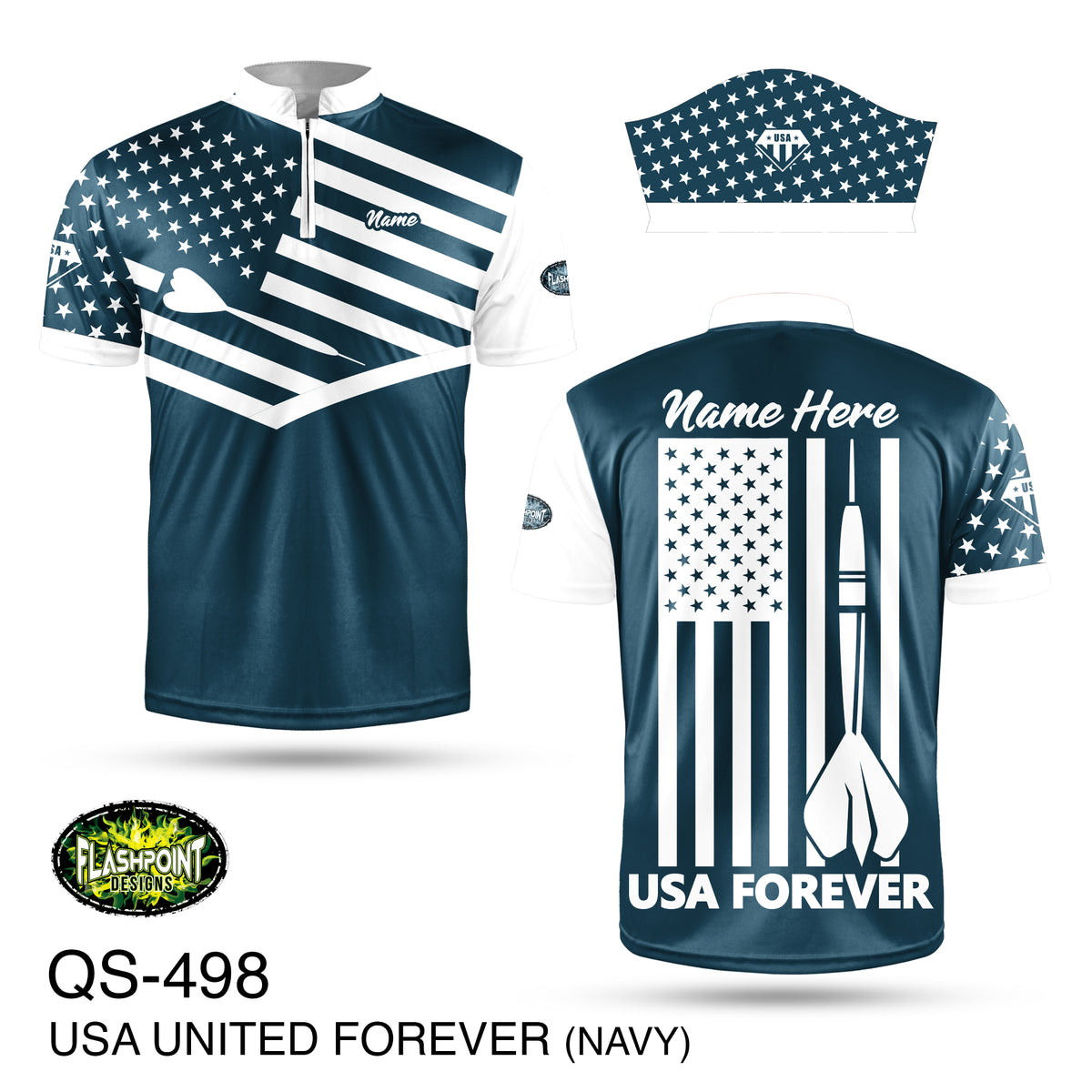 QS498 USA United Forever Navy - Personalized – FLASHPOINT DESIGNS