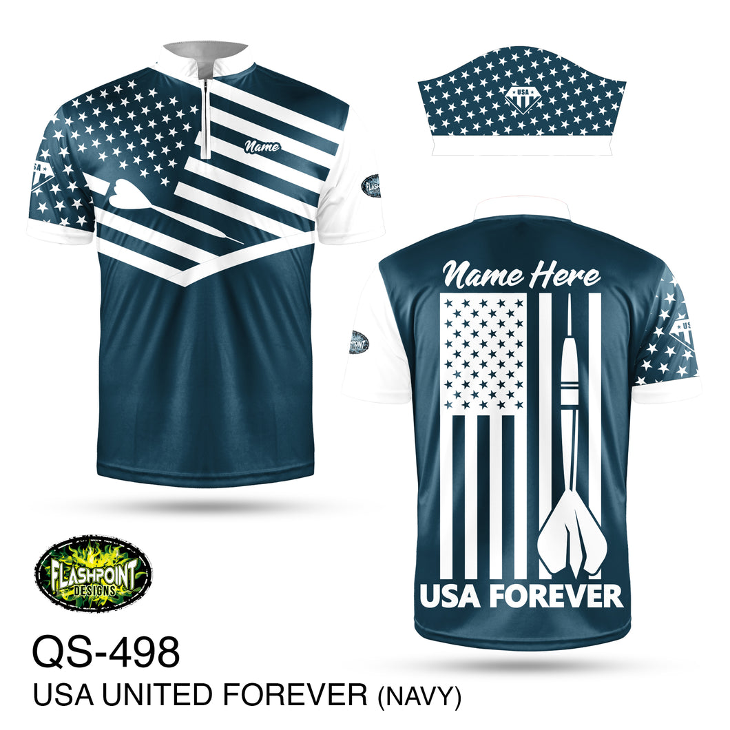 QS498 USA United Forever Navy - Personalized