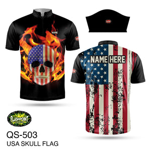 QS503 USA Skull Flag - Personalized