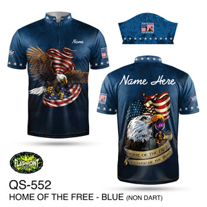 QS552 Home of the Free - Blue - Non Dart - Personalized