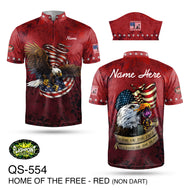 QS554 Home of the Free - Red - Non Dart - Personalized