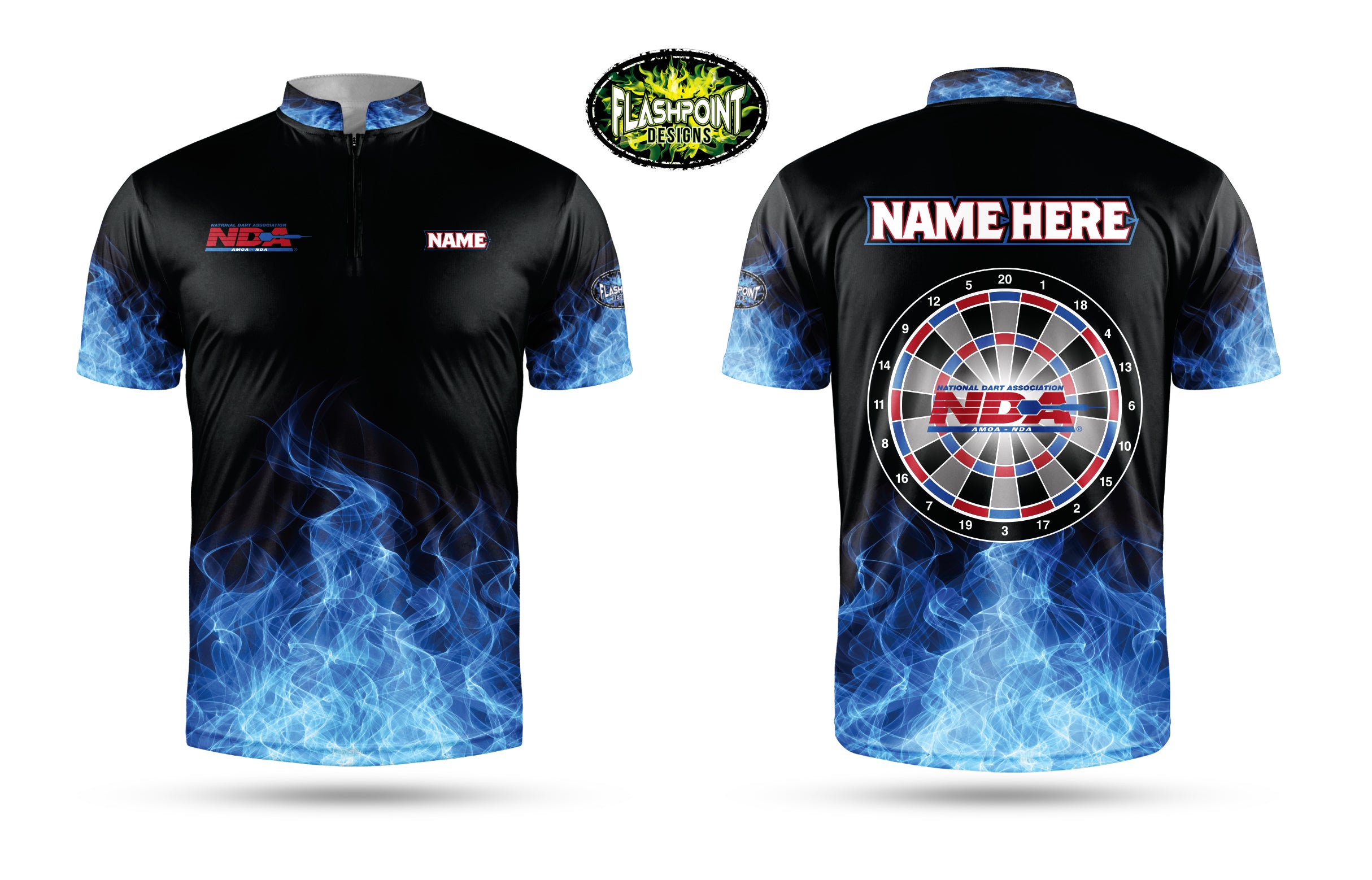 NDA Blue Flames - Personalized Jersey - Free Ship! – FLASHPOINT DESIGNS