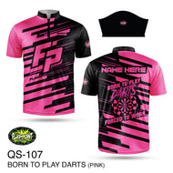 QS107 Born to Play Darts - Pink - Personalized