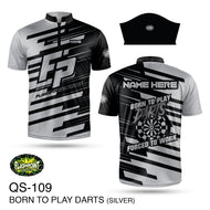 QS109 Born to Play Darts - Silver - Personalized