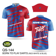 QS144 Born to Play Darts - Red, White, & Blue - Personalized