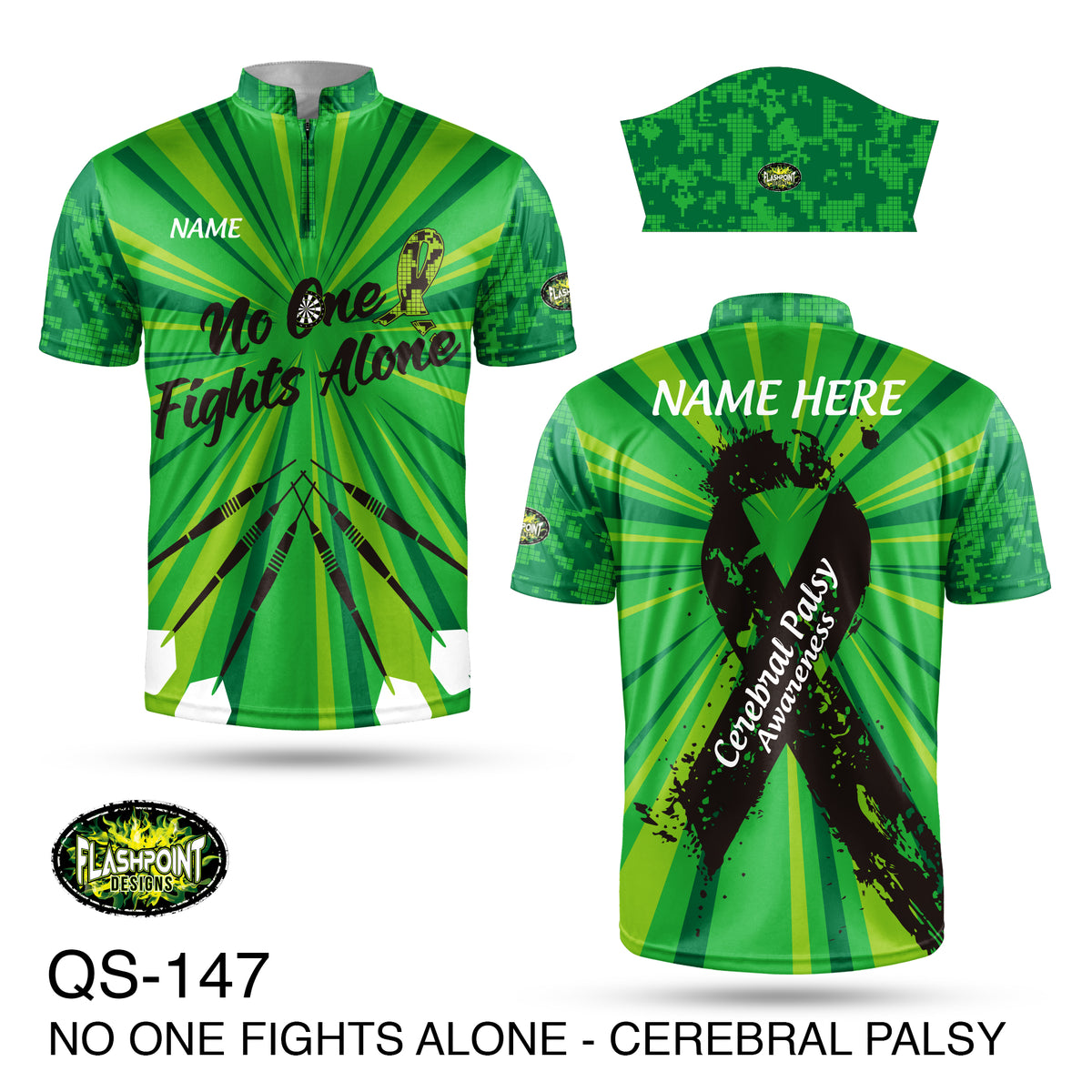QS147 - No One Fight Alone Cerebral Palsy Dart Design - Personalized ...