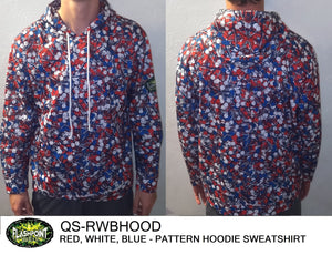 Red, White, Blue - Pattern Hoodie - Personalized