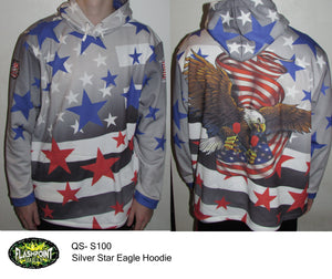 Silver Star Eagle Hoodie - Personalized